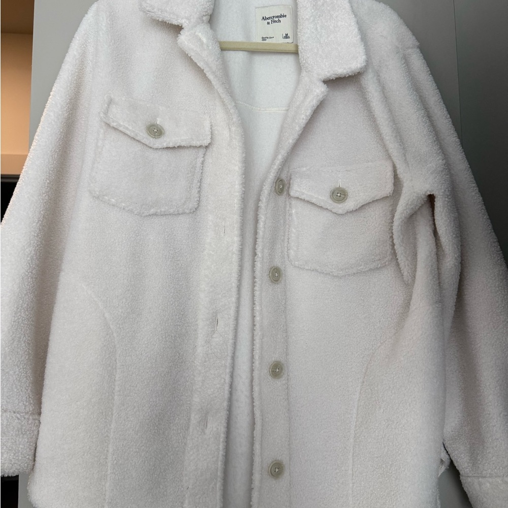 Abercrombie & Fitch Off-White Teddy Jacket